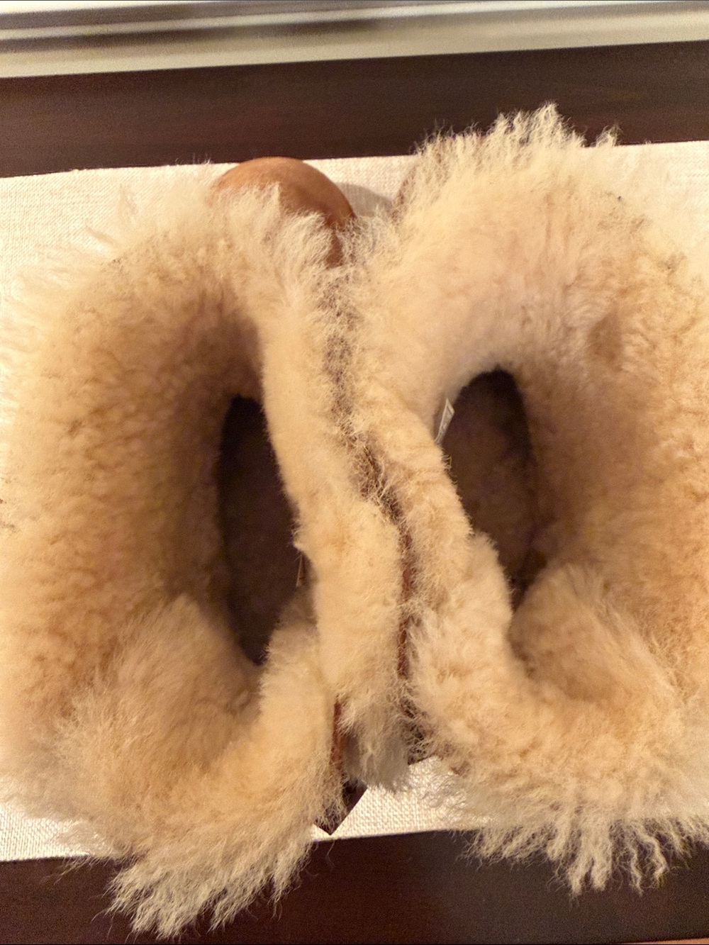 UGG Chestnut Suede Short Boots with Brown Satin Bows - Picture 2 of 7
